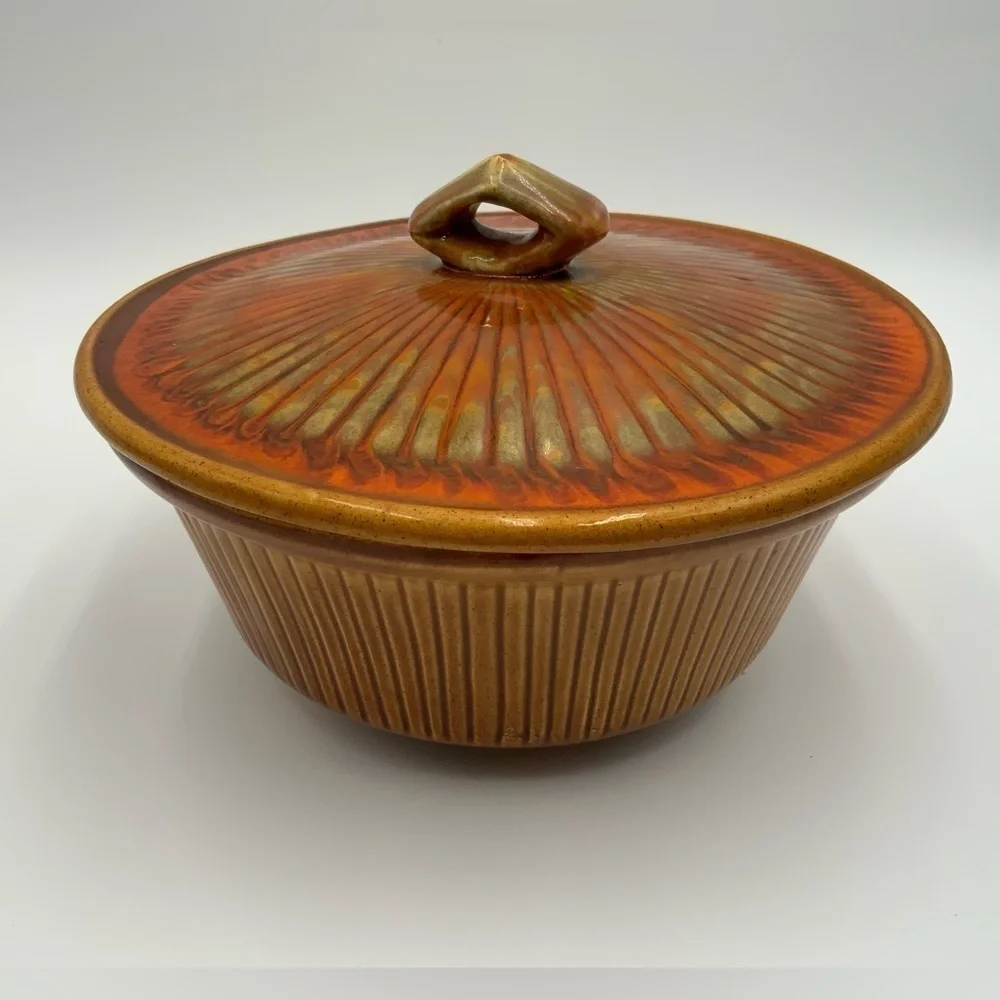 MCM CALIFORNIA POTTERY COVERED Casserole BOWL DISH #128